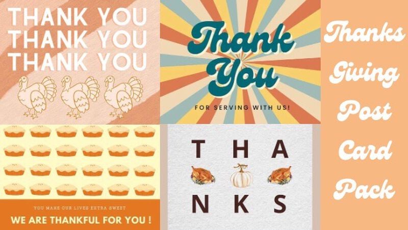 Thanksgiving Postcards Pack